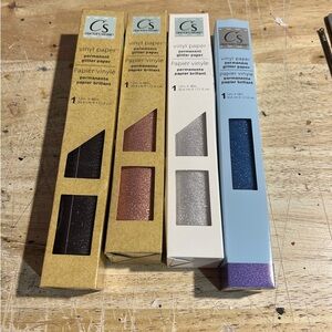 Creative Studio Glitter Vinyl Paper Set - Black, Pink, Silver, Blue